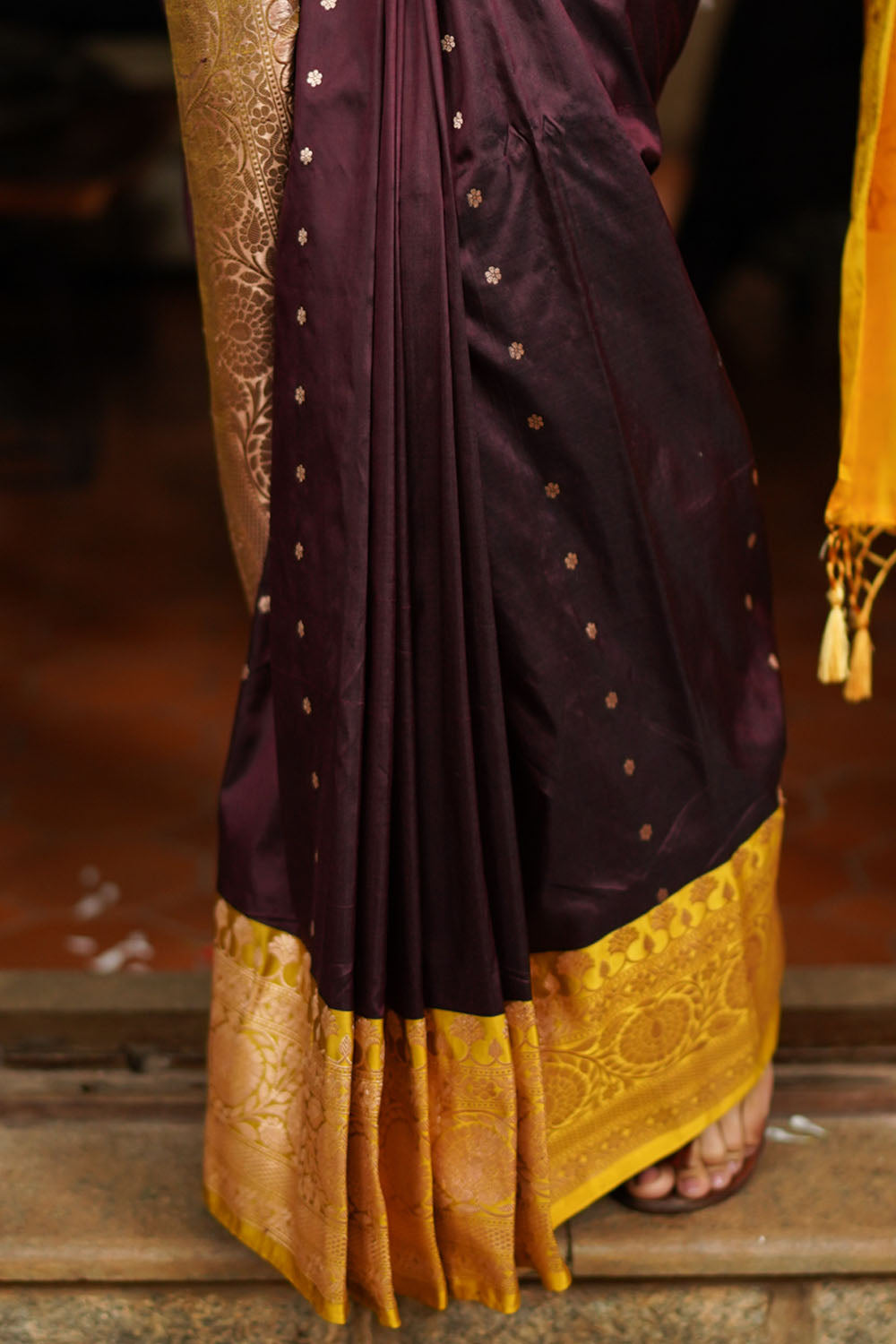 Maroon Banarasi Katan silk saree | SILK MARK CERTIFIED