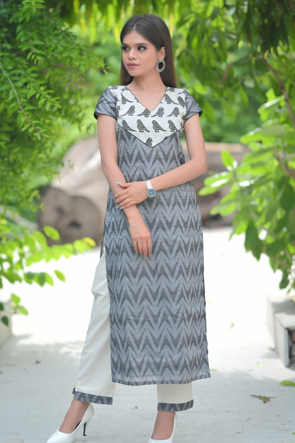 Pakshi : Pure Cotton 2 piece Kurti with Ankle Length Pants