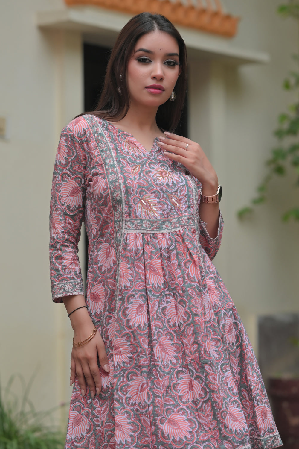 Seher block print Kurta with Dhoti pants - 2 piece Set | Made To Order