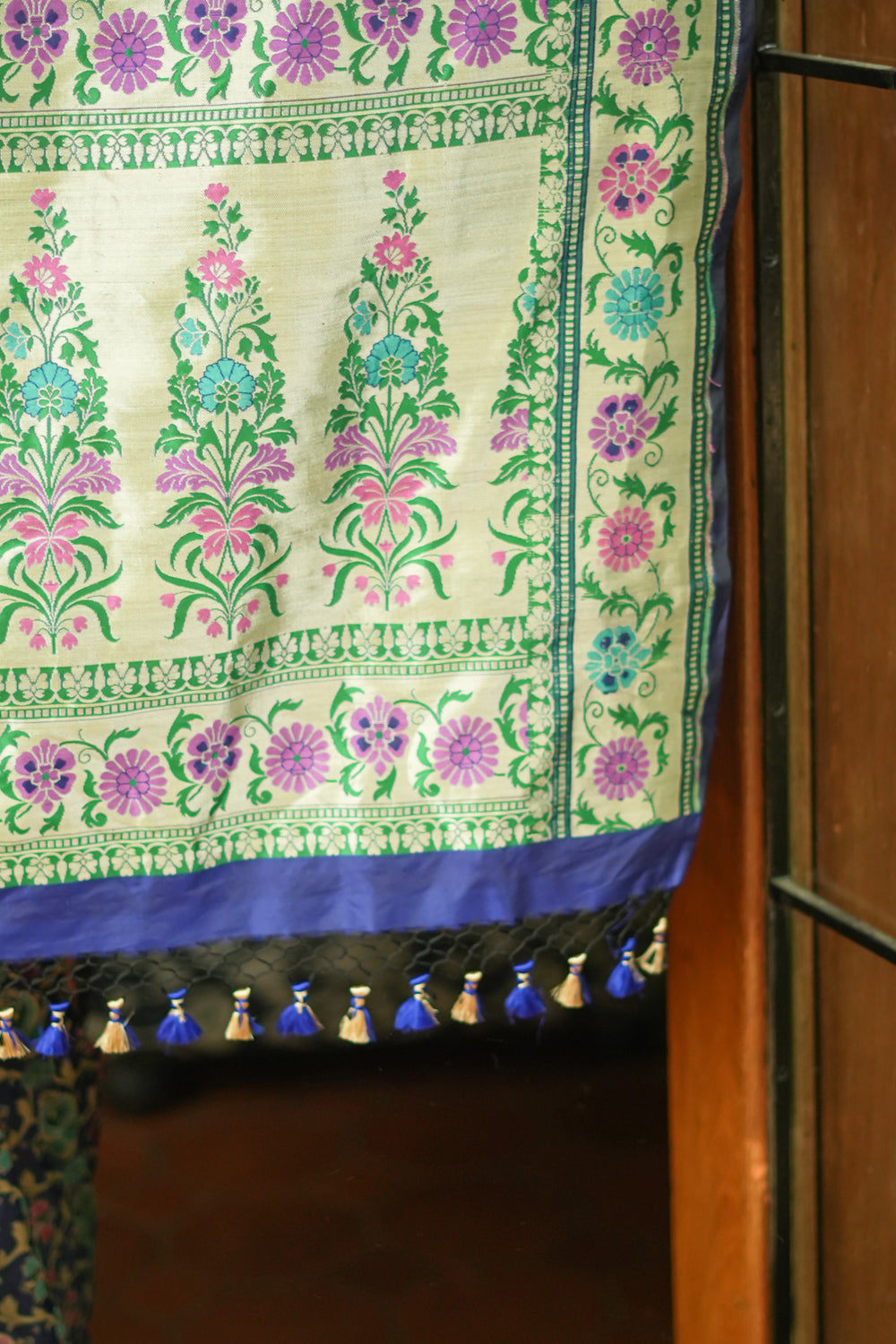 Blue banarasi patola meenakari katan silk saree | SILK MARK CERTIFIED