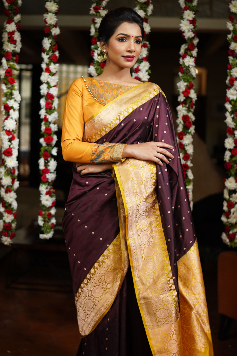 Maroon Banarasi Katan silk saree | SILK MARK CERTIFIED