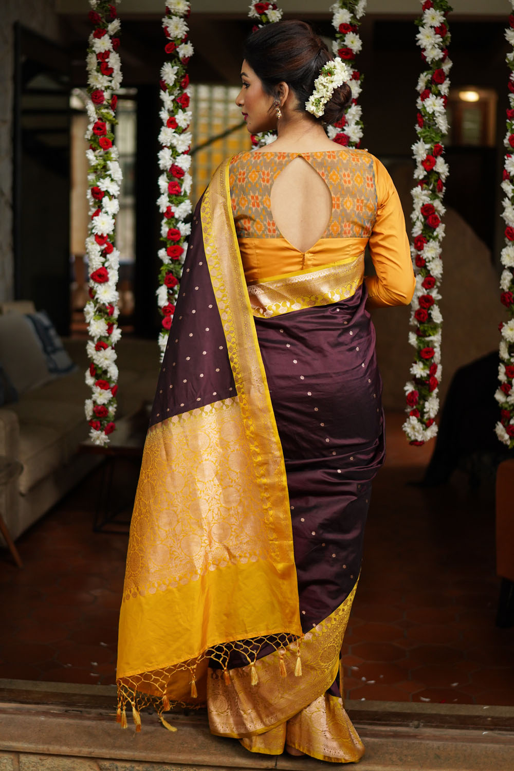 Maroon Banarasi Katan silk saree | SILK MARK CERTIFIED