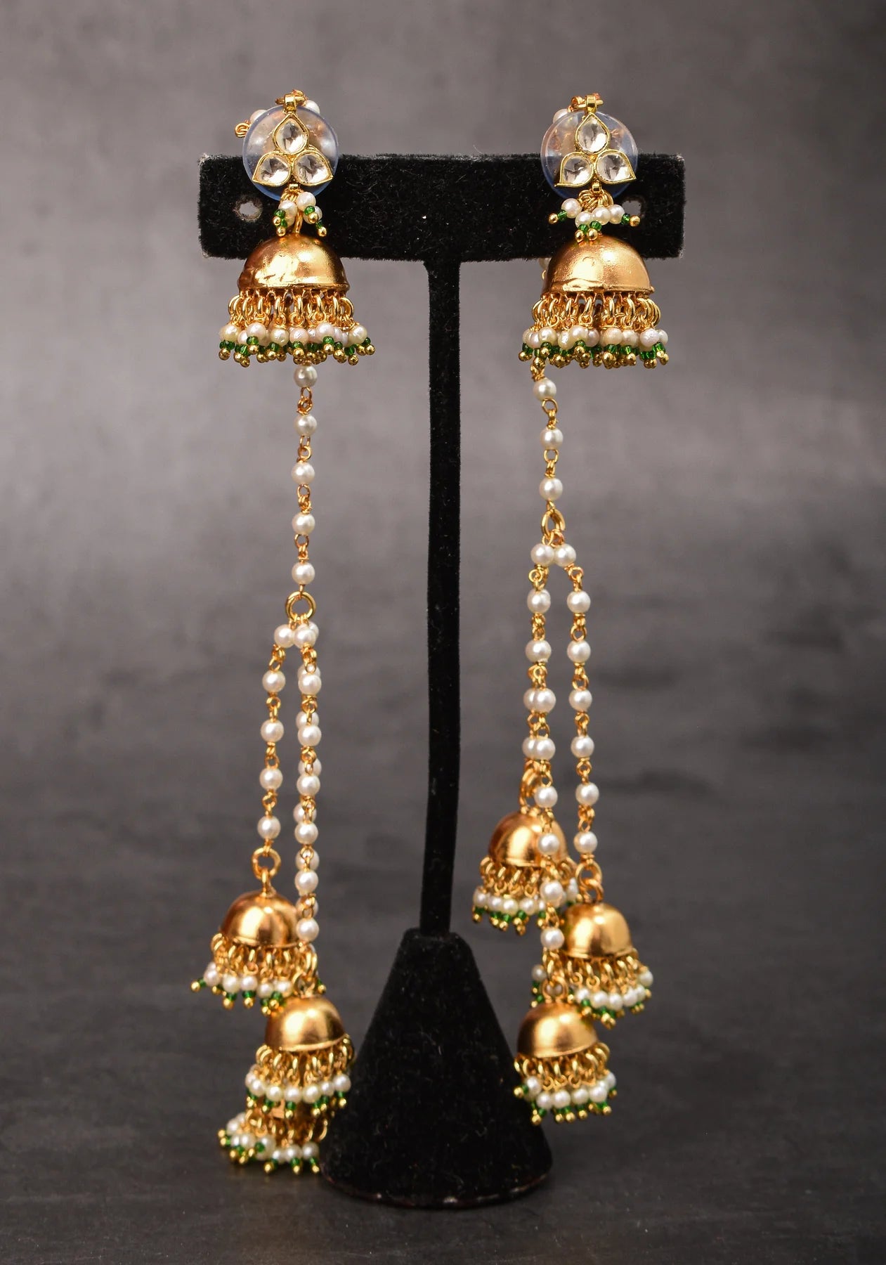 Kashmiri Durr Jhumka with Dangling Beads