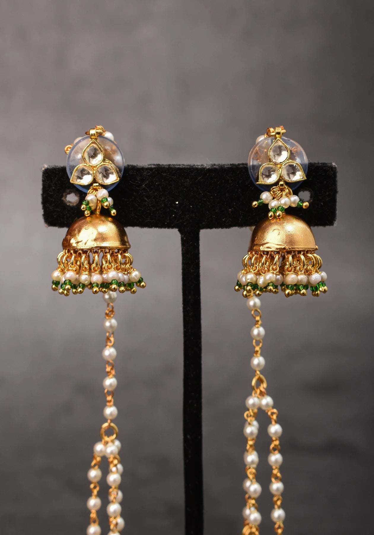 Kashmiri Durr Jhumka with Dangling Beads