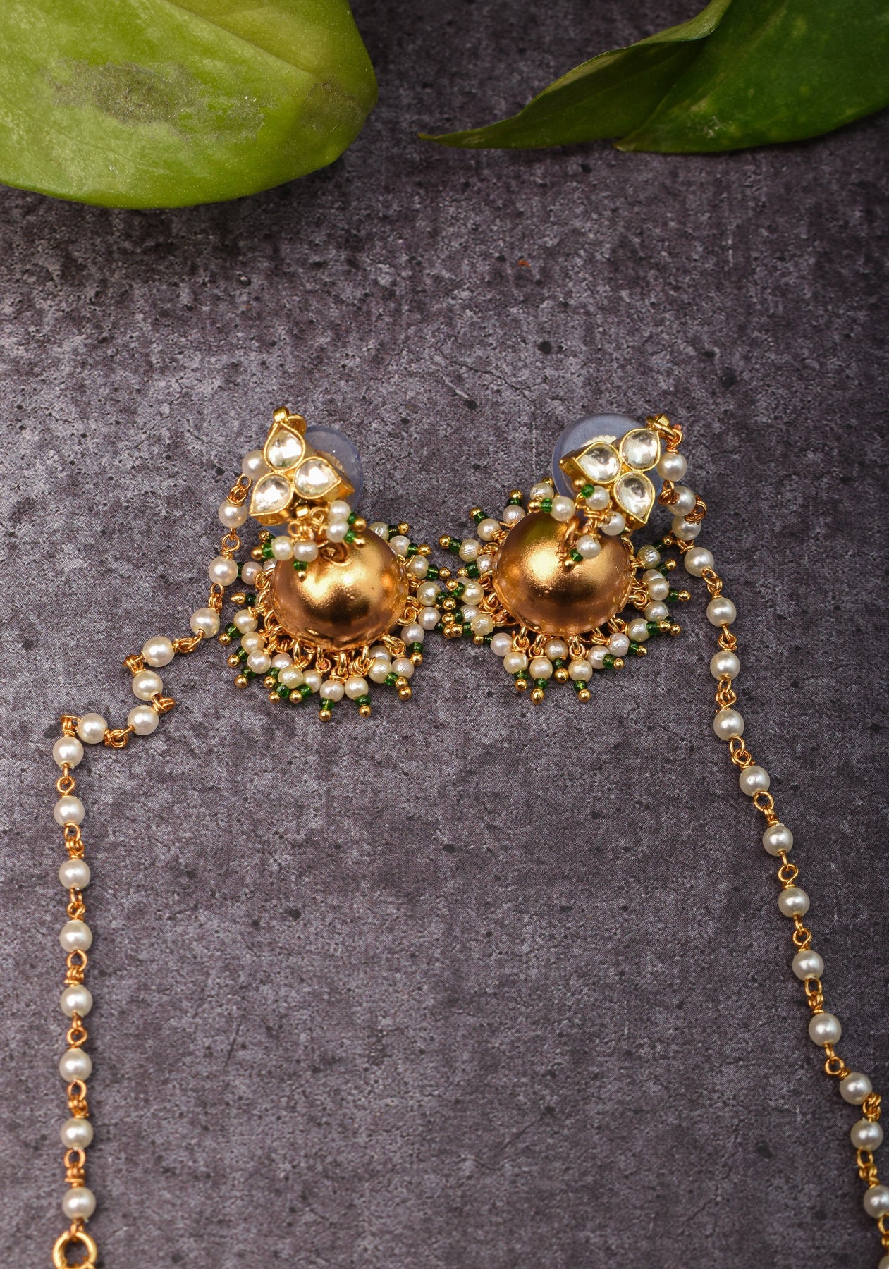 Kashmiri Durr Jhumka with Dangling Beads