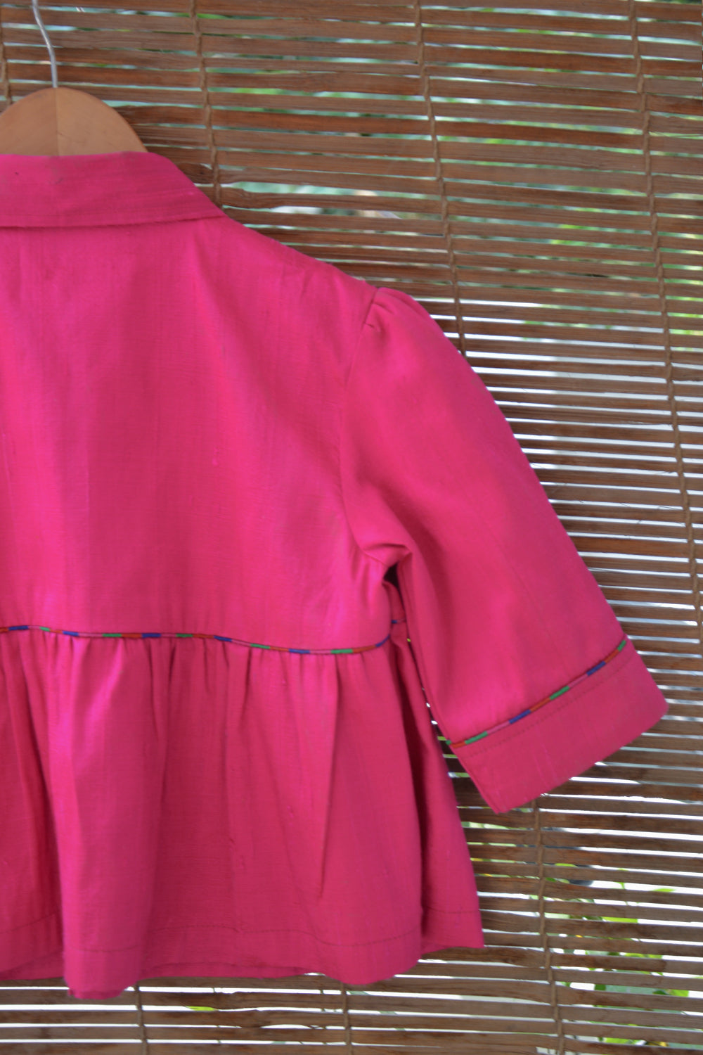 Pink raw silk swing top - House of Blouse
