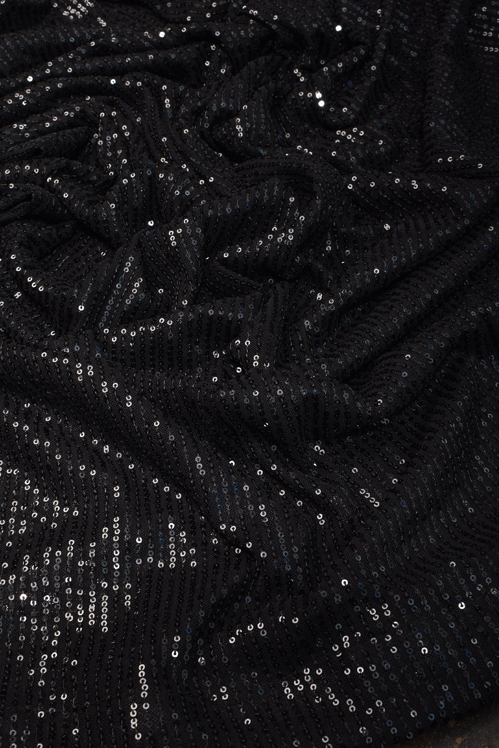 Black Sequins Saree in net