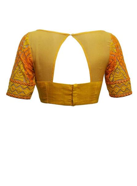 Yellow sheer and threadwork boatneck