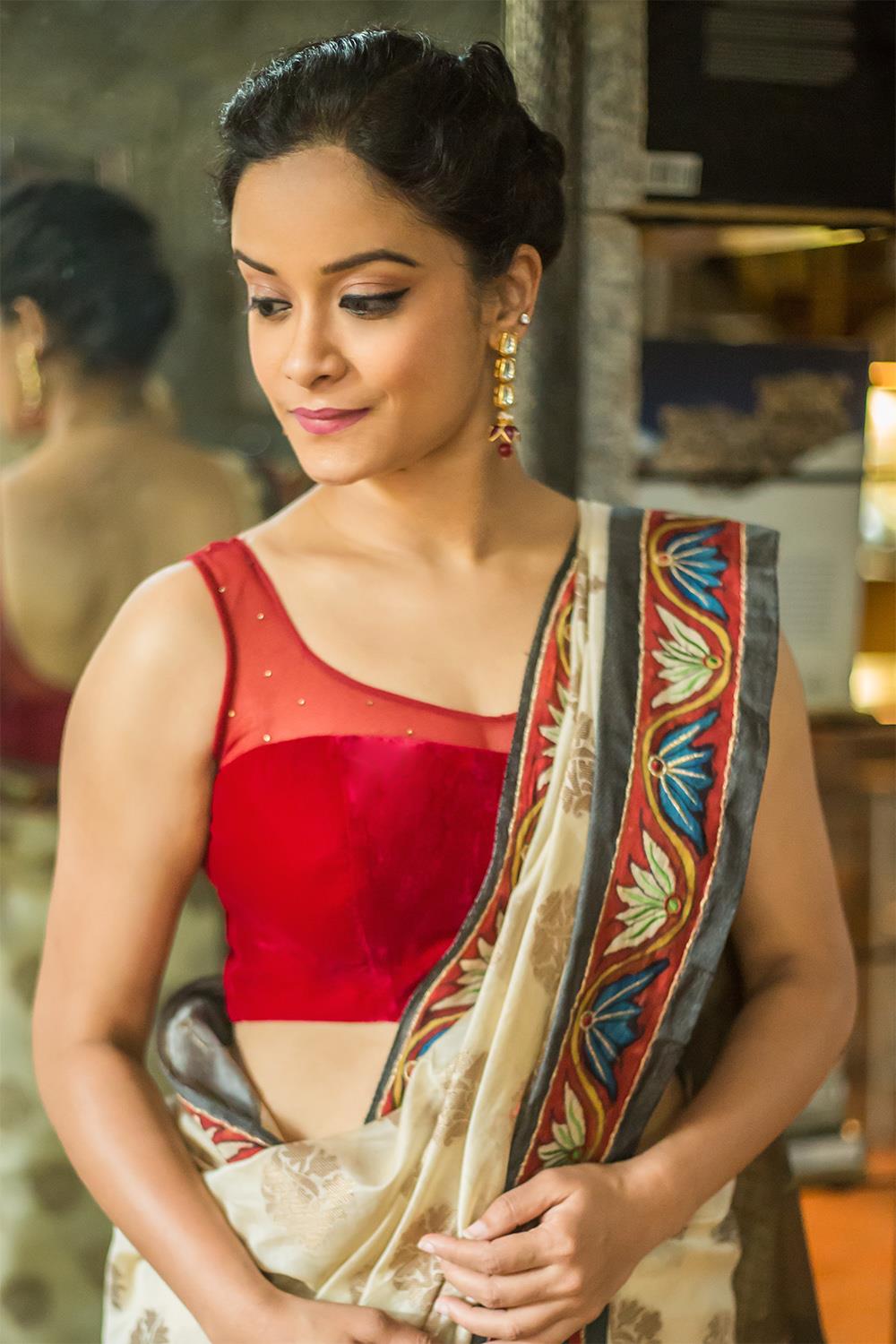 Net saree deals jacket design