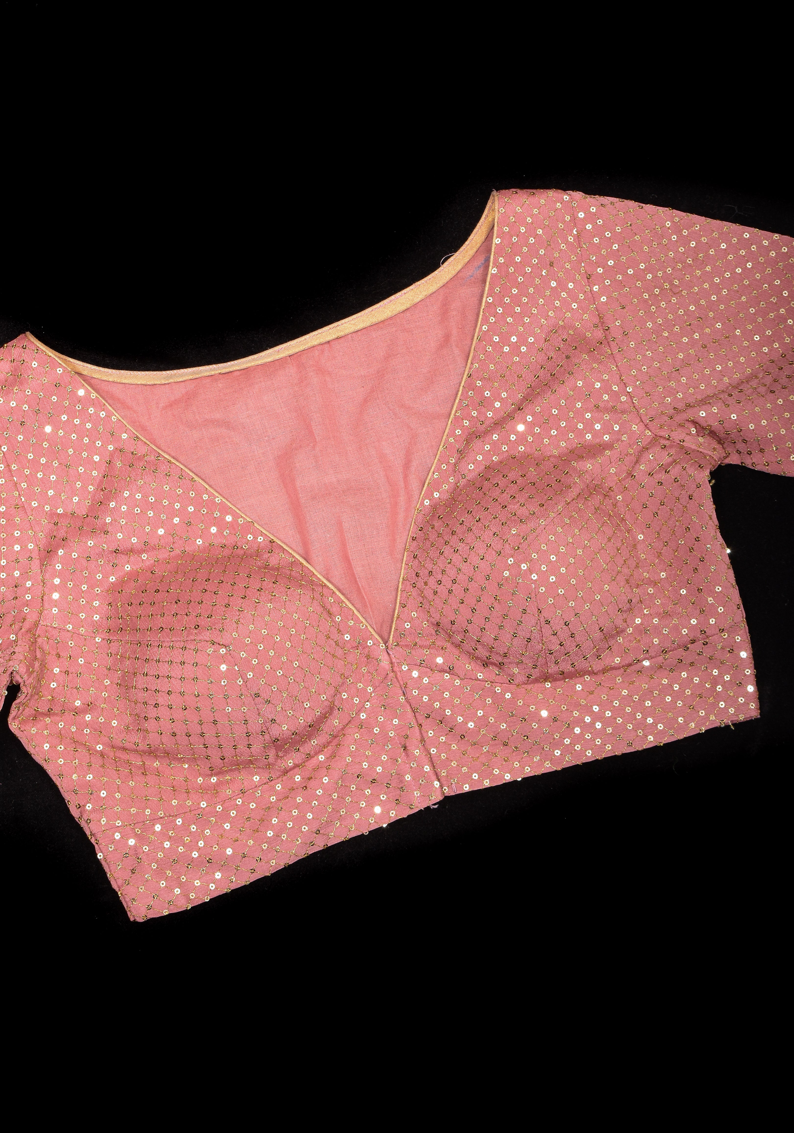 Dusty Rose Chinnon Blouse with dainty sequins