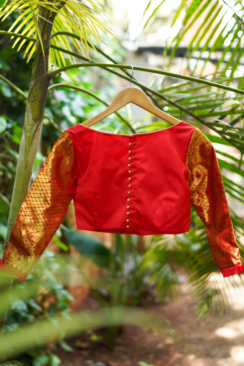Red kanjivaram Silk Blouse with 3/4th Sleeves Mix and Match Blouse for saree, Made to Order