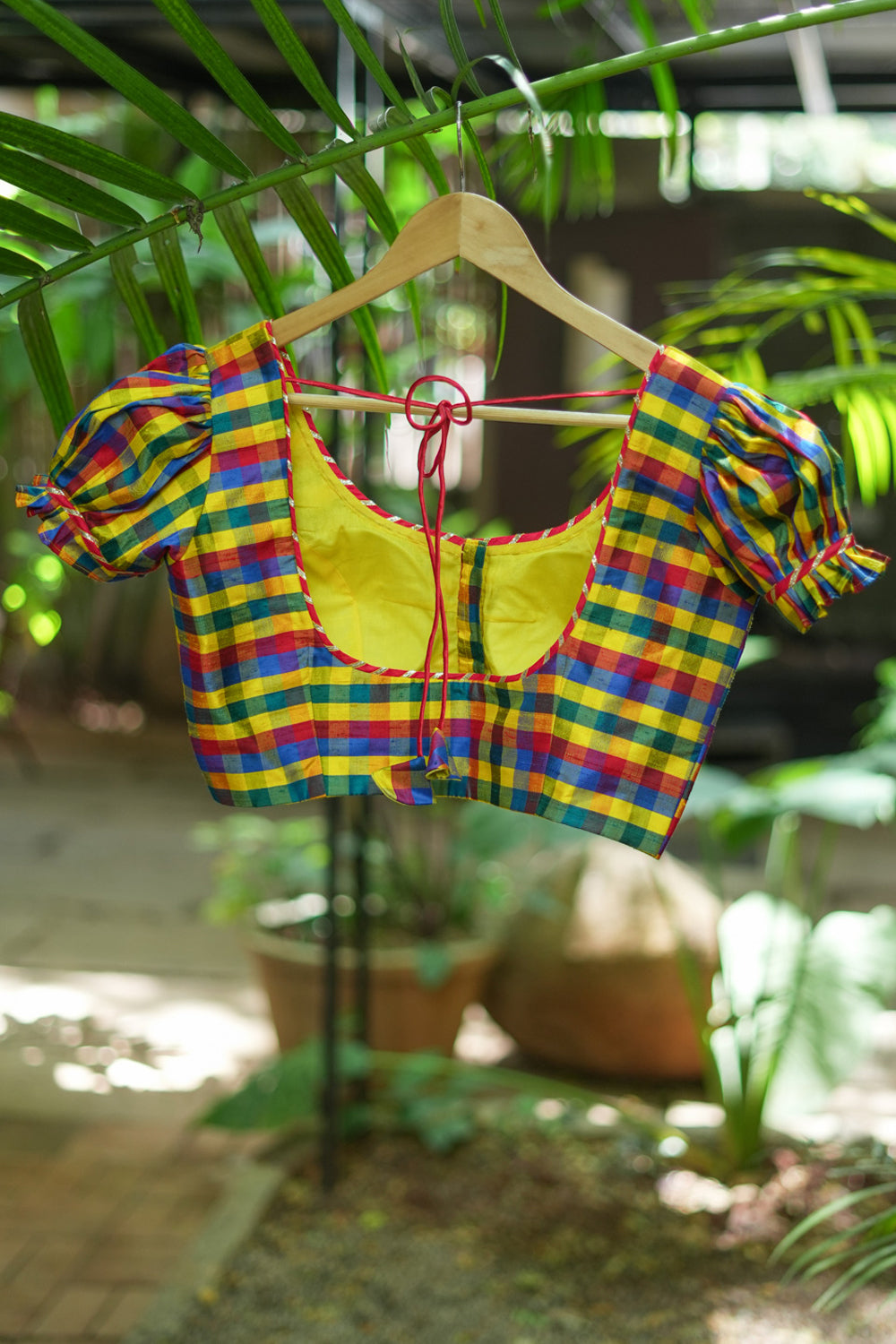 Shop Online Lemon Yellow Stonework Designer Sari Blouse| Puff Sleeves –  Pure Elegance
