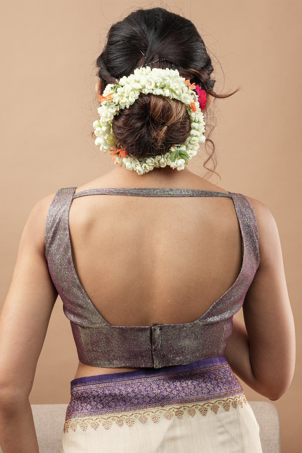 Amethyst Shimmer Deep Sweatheart neck sleeveless blouse, Made to Order