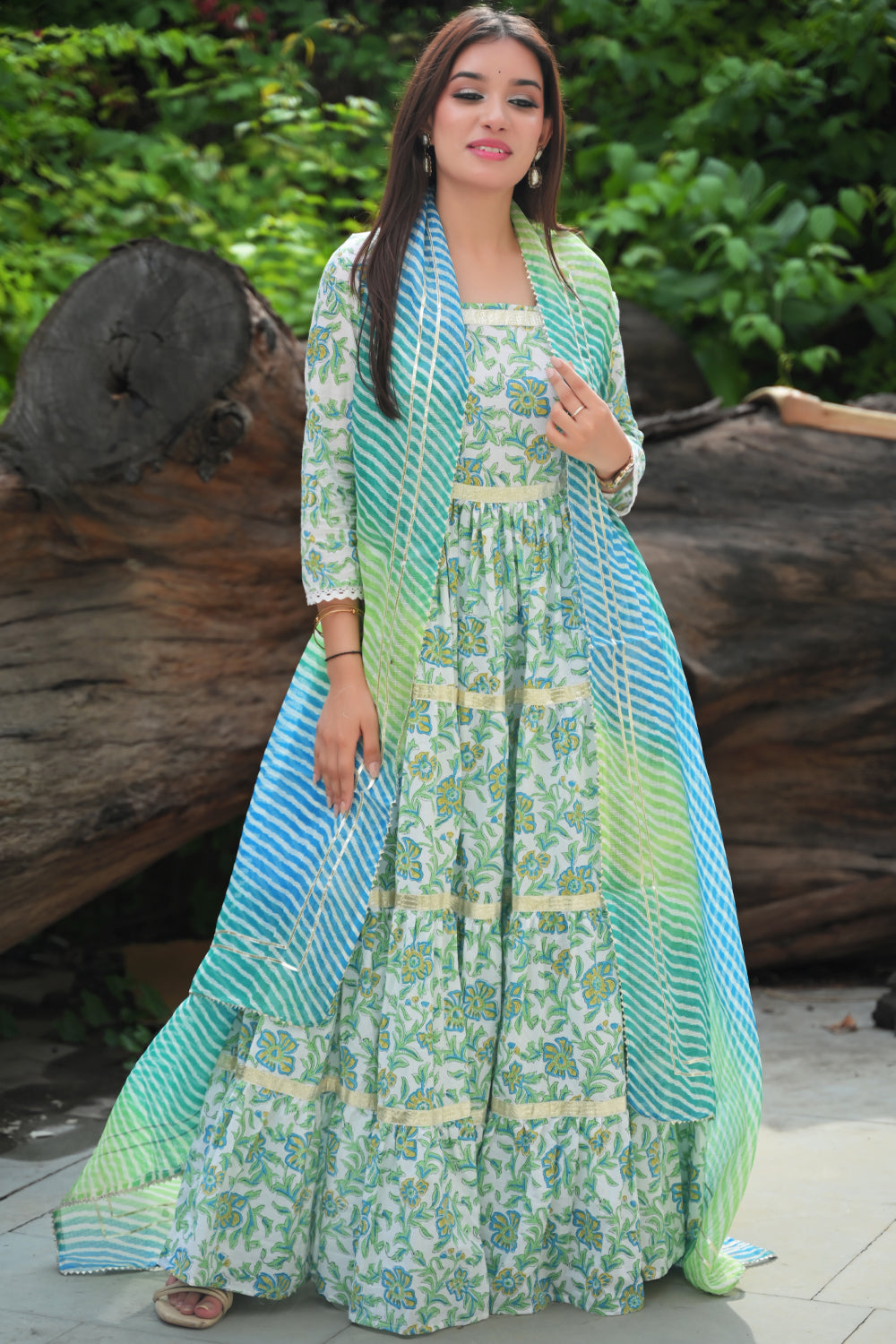 Sky Blue Dress With Cape Design by Shivangi Jain at Pernia's Pop Up Shop  2024