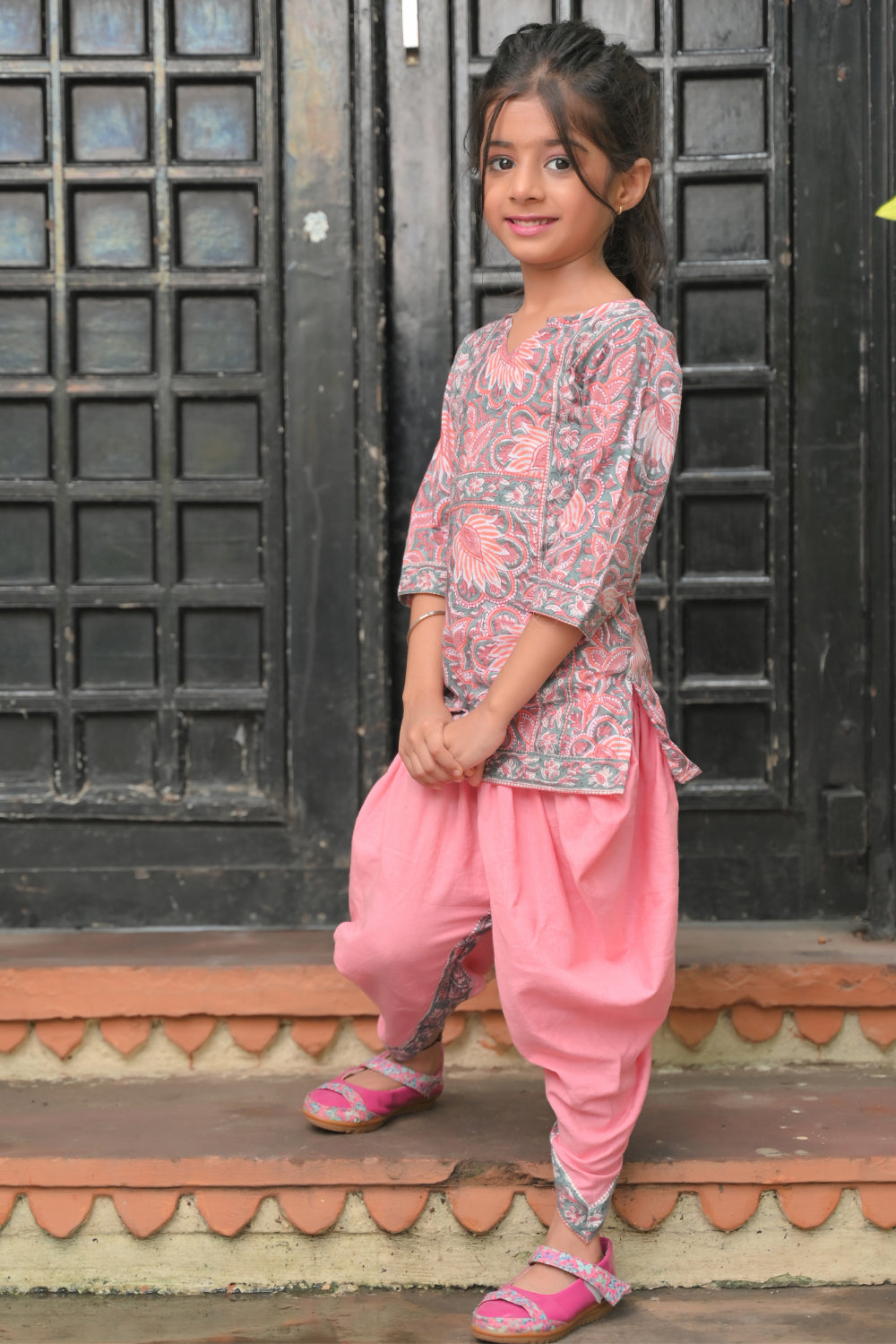 Seher block print Kurta with Dhoti pants 2 piece set for girls, twinning option available |Custom Shirt Made To Order