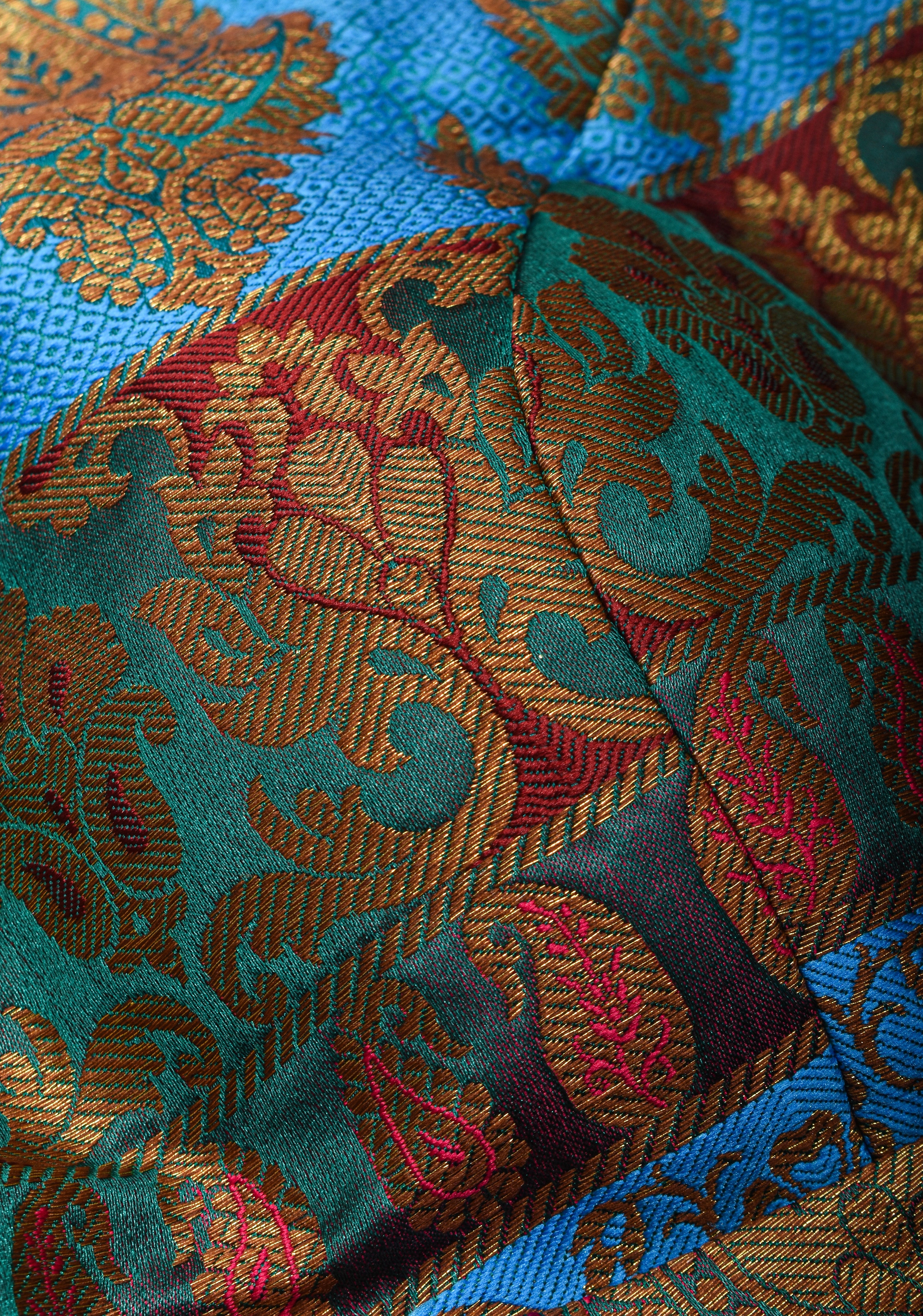 Banarasi multicolor Boat Neck Antique zari brocade Blouse | Made To Order
