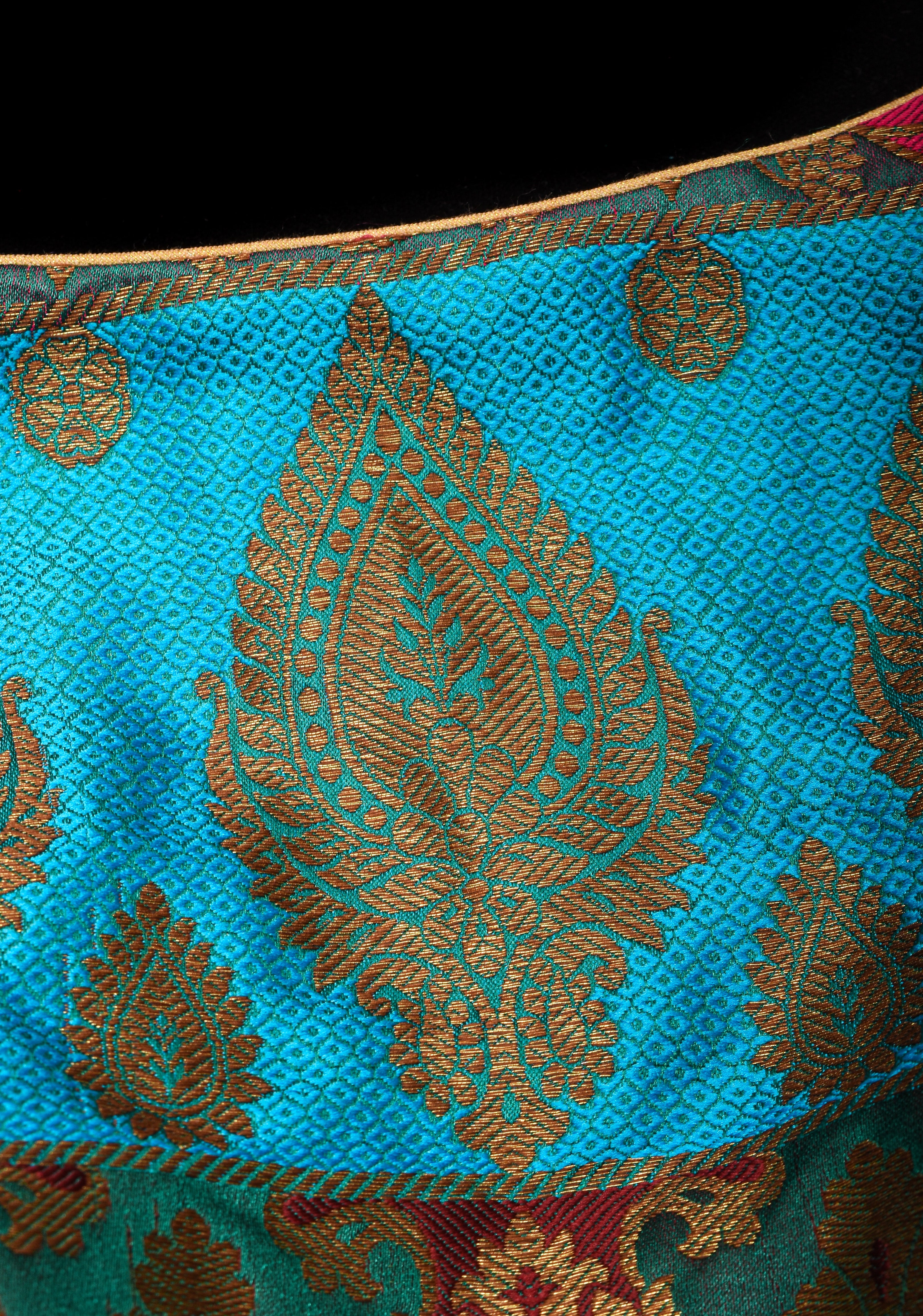 Banarasi multicolor Boat Neck Antique zari brocade Blouse | Made To Order