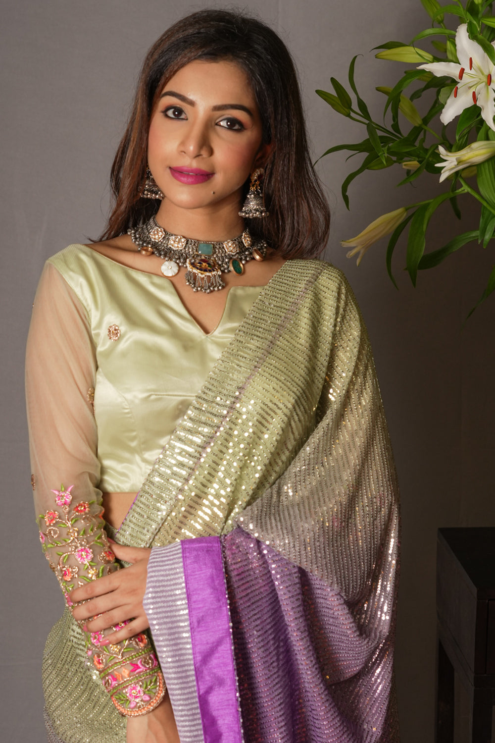 Net shop sleeves blouse