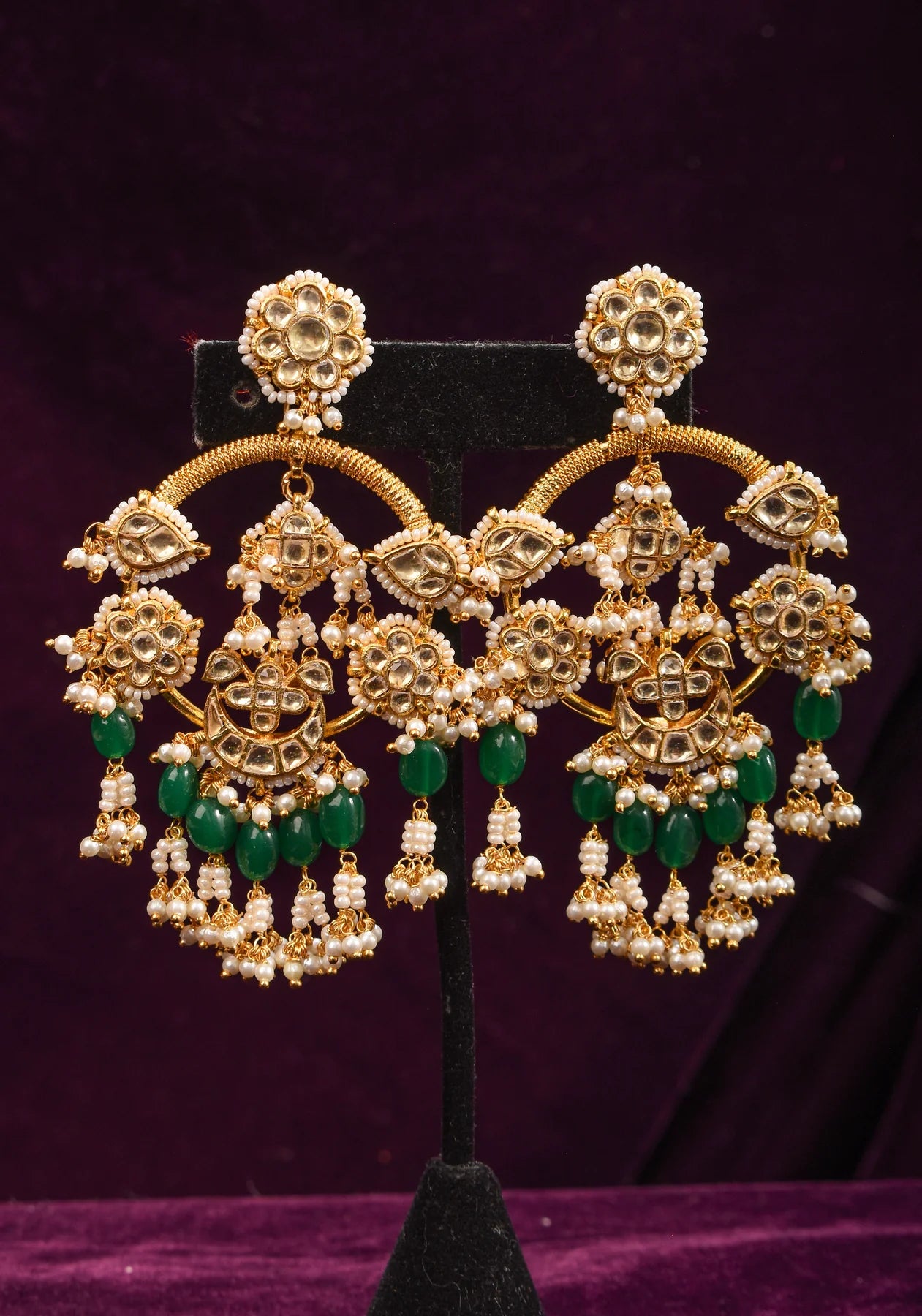 Green dangling beads | Shobitam Jewelry