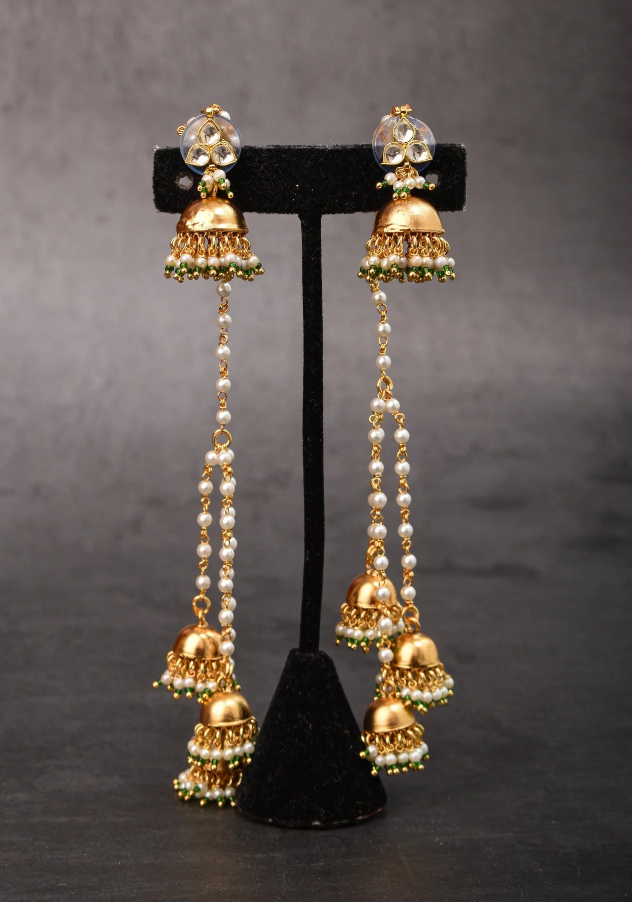 Kashmiri Durr Jhumka with Dangling Beads