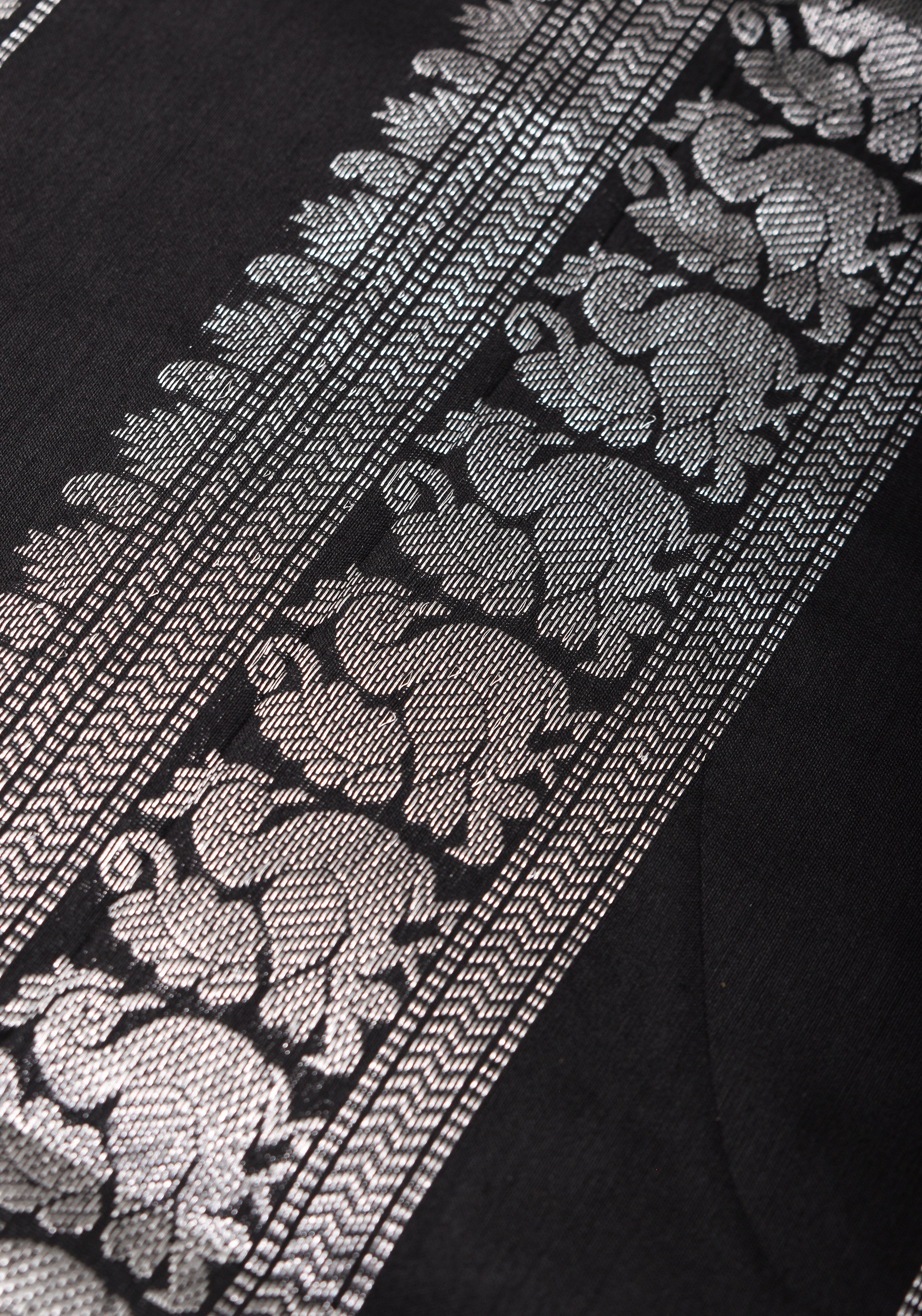 Cotton Silk Saree in Black with Silver borders