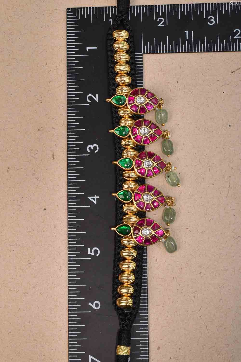 Braided Thread Necklace/Choker with Jadau units, NO earrings