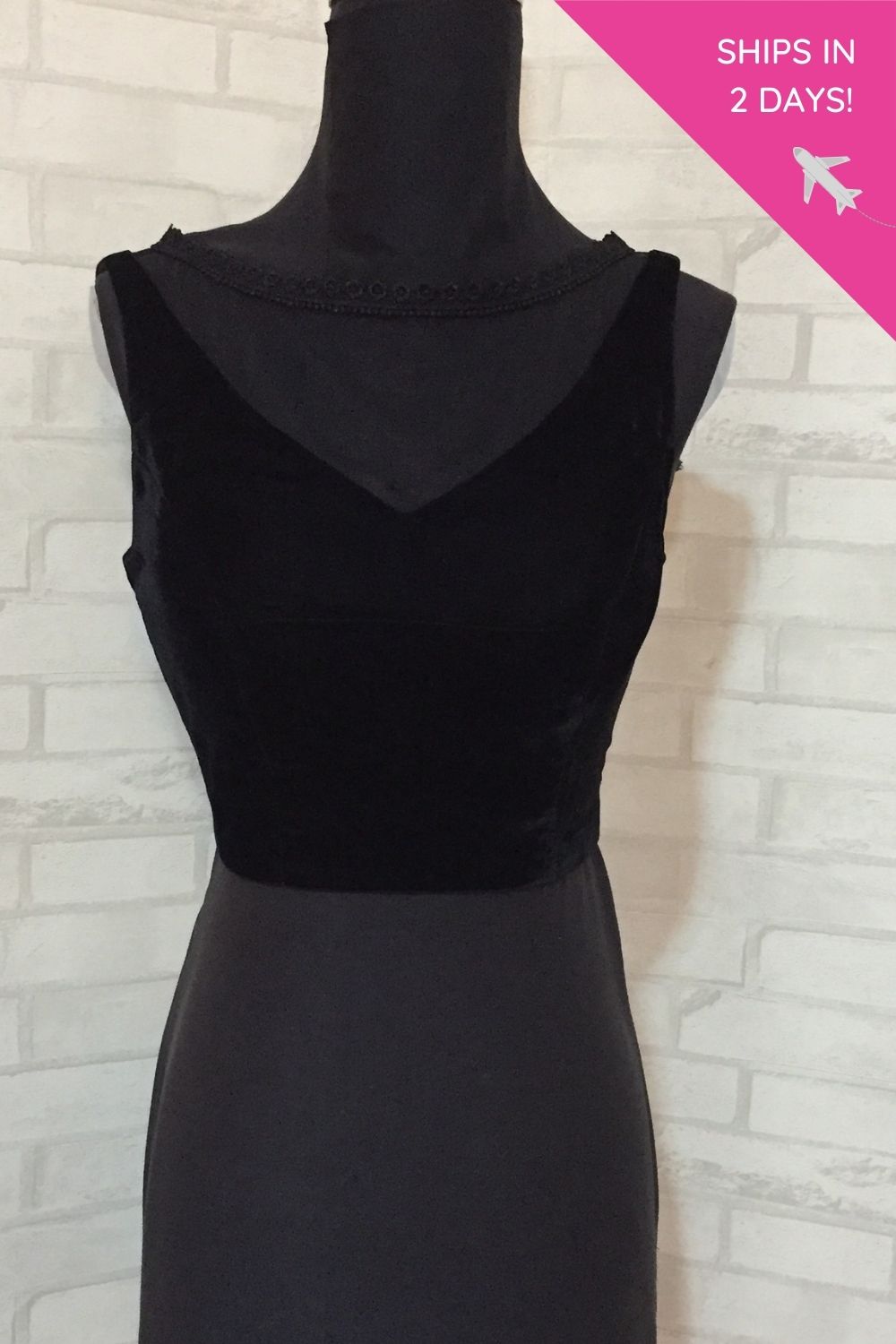 Black velvet sheer sleeveless blouse : size- 38