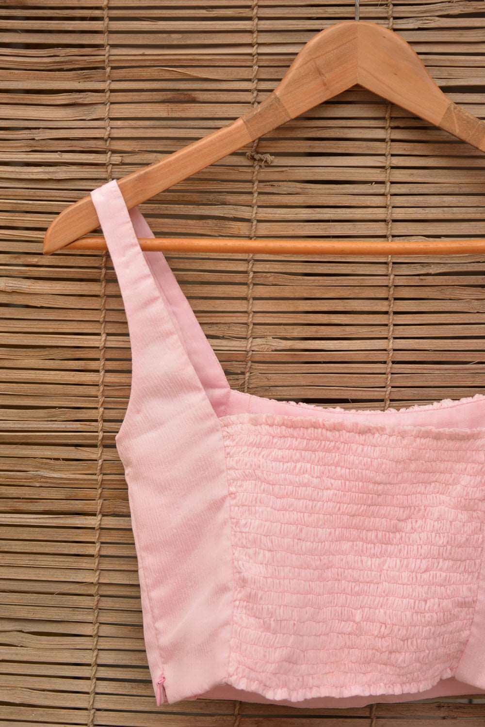 Baby pink chiffon gathered bust top - House of Blouse