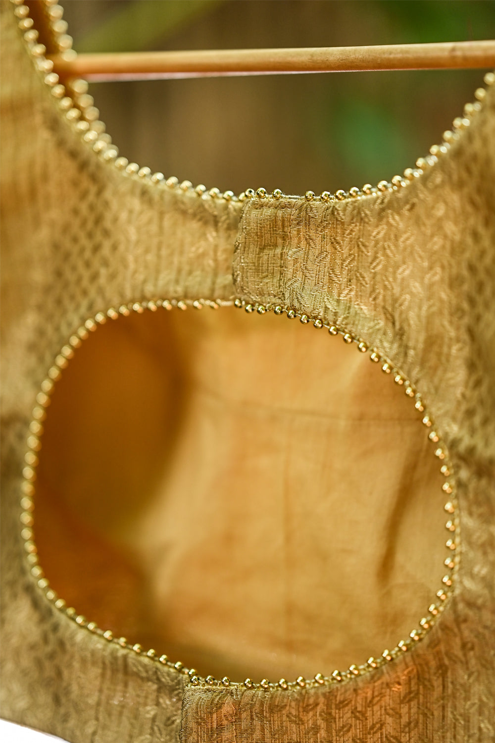 Gold Brocade U neck  sleeveless blouse