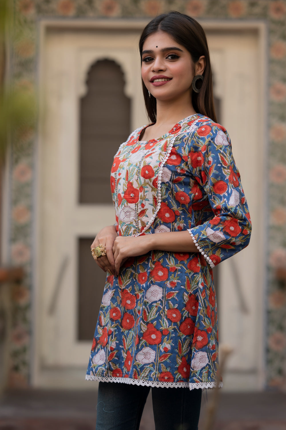 Short Kurti For Women in Hand Block Print Cotton | Made To Order