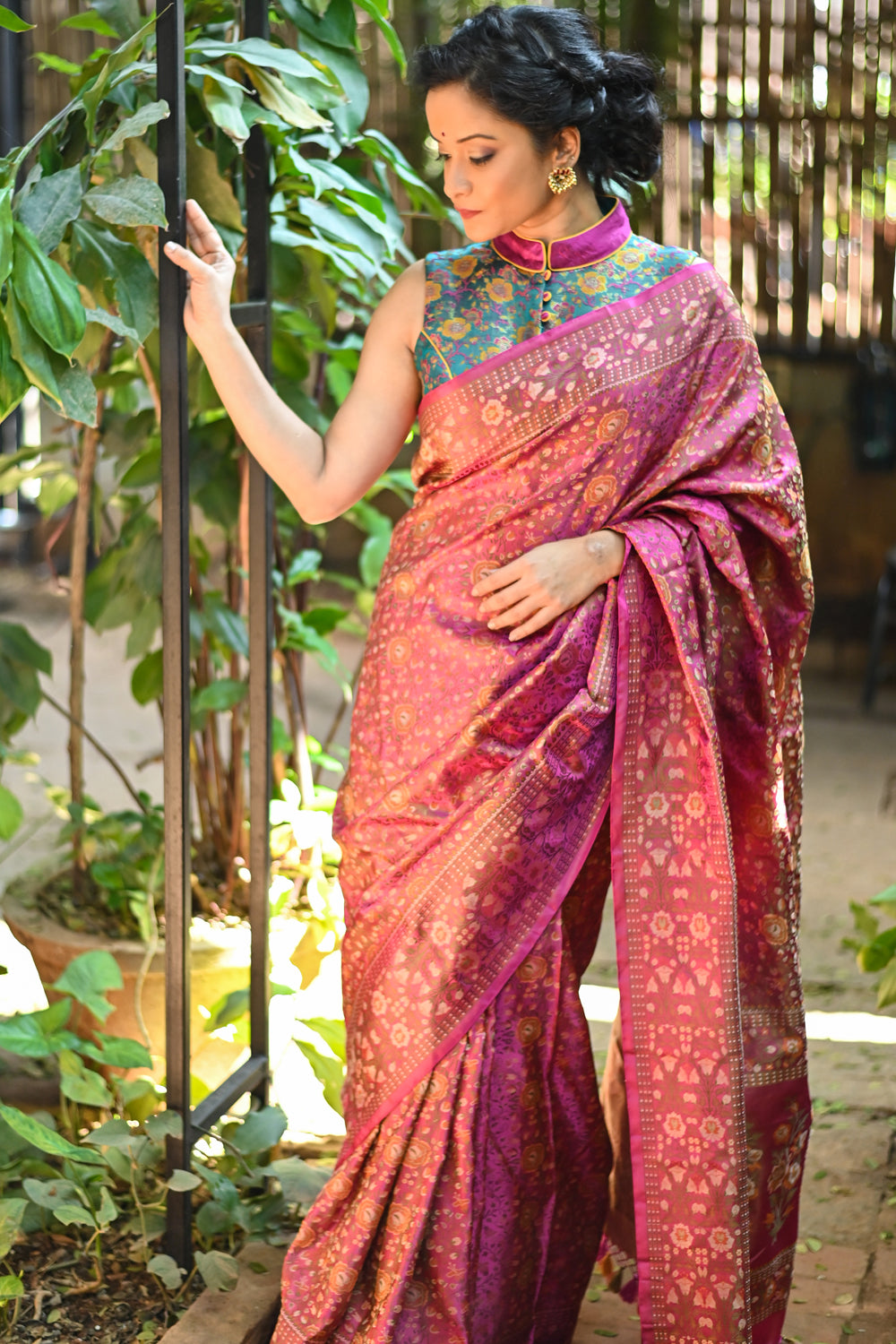 Tanchoi Floral Banarasi Saree in Pure Silk Satin in Pink | SILK MARK CERTIFIED