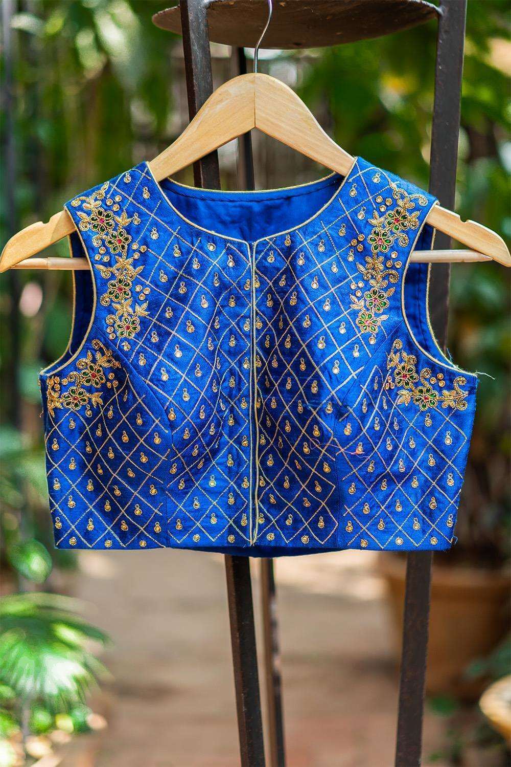 Abhayi - Hand embroidered blouse - House of Blouse