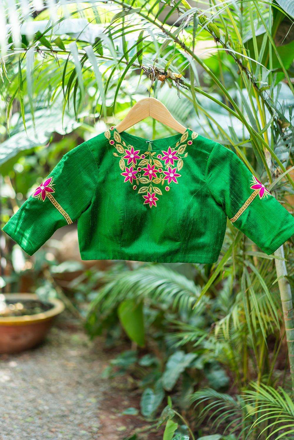 Jhansi - Hand embroidered blouse - House of Blouse