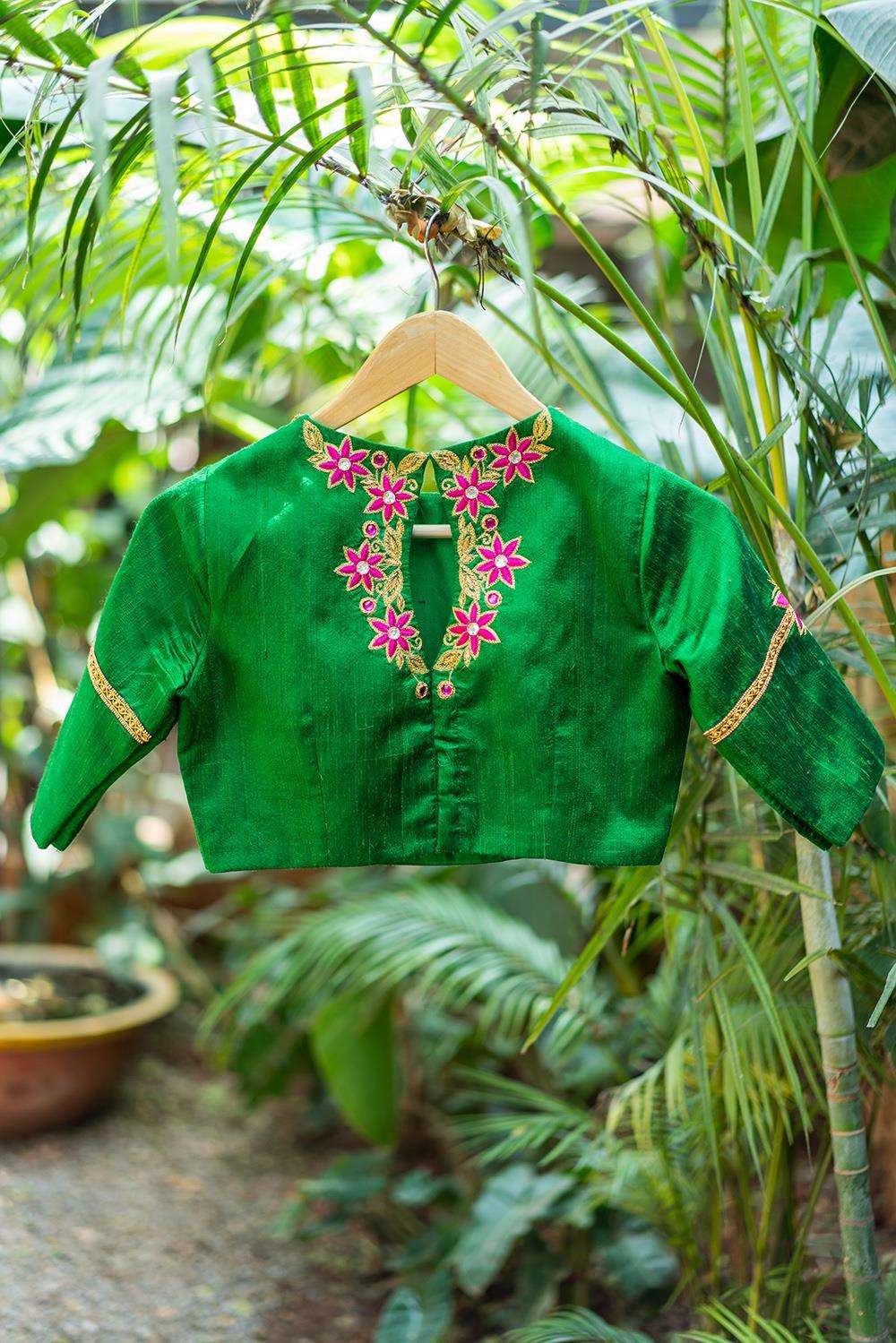 Jhansi - Hand embroidered blouse - House of Blouse