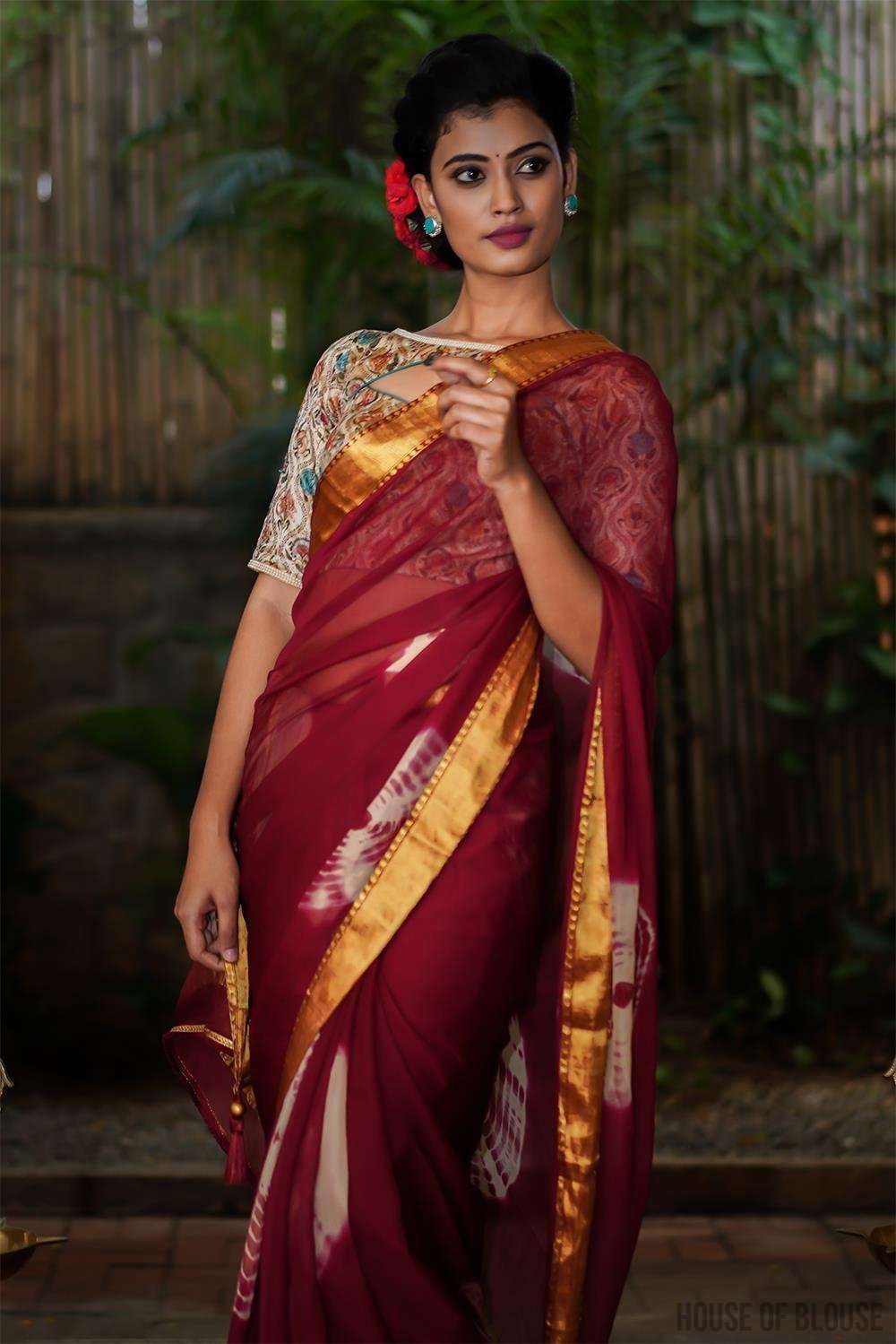 Buy Beautiful Maroon Zari Woven Silk Reception Wear Saree From Ethnic Plus