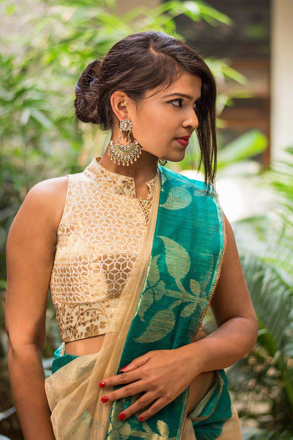 100+ Collar Neck Blouse Designs | Half, Stand & Front - TailoringinHindi
