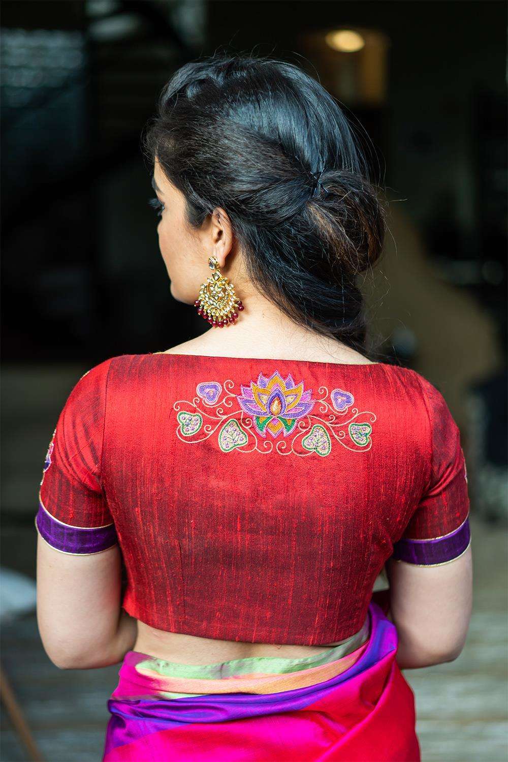 Rudrama Devi - Hand embroidered blouse - House of Blouse